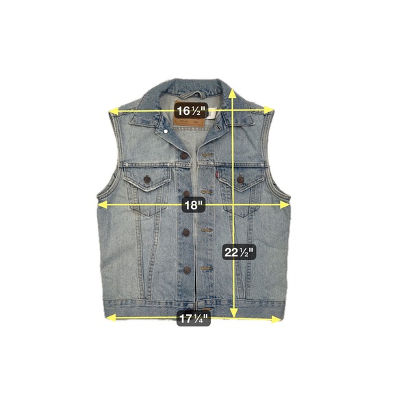 Levi's | Vintage 70517 Trucker Light Wash Denim Vest Small 90s Classic Western - Picture 7 of 10